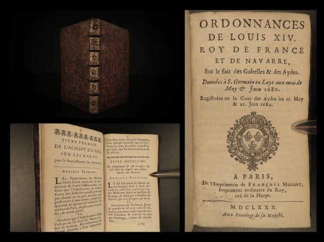 1680 1st ed King Louis XIV LAW France SALT Taxes