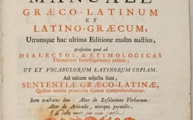 1715 Greek Latin Dictionary Title Page -- Lexicon
