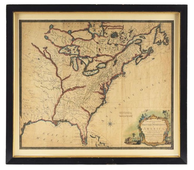 1763 MAP OF BRITISH DOMINIONS IN AMERICA BY THOMAS