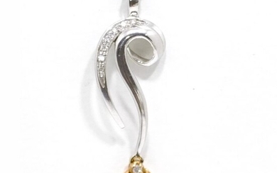 18 kt. Gold - Necklace with pendant - 0.10 ct Diamond