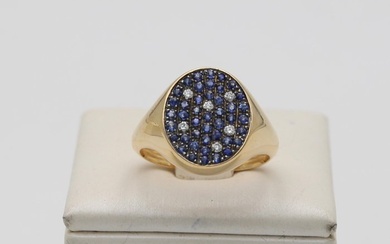 18 kt. Gold - Ring Diamond - Sapphires