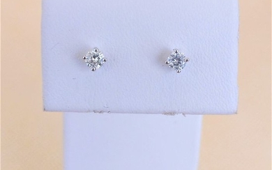 18 kt. White gold - Earrings - 0.37 ct Diamond