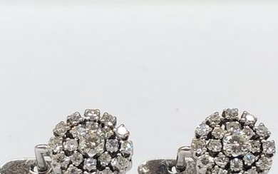 18 kt. White gold - Earrings - 1.60 ct Diamond - Diamonds