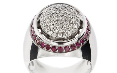 18 kt. White gold - Ring - 0.77 ct - Rubies