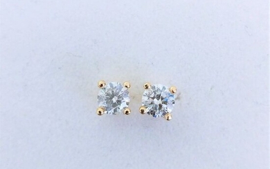 18 kt. Yellow gold - Earrings - 0.51 ct Diamond