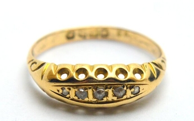 18 kt. Yellow gold - Ring - 0.06 ct Diamond