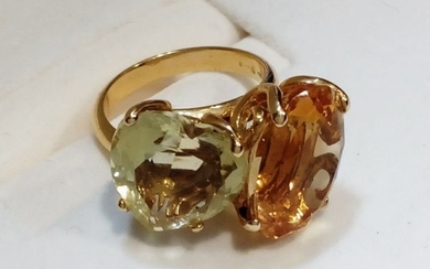 18 kt. Yellow gold - Ring Topaz