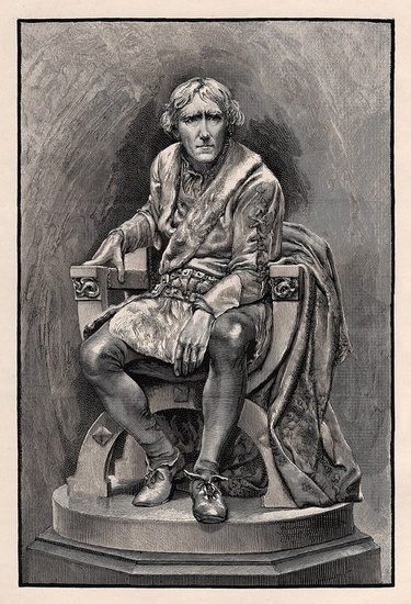 1800s Antique Print "Henry Irving as Hamlet" FRAMED