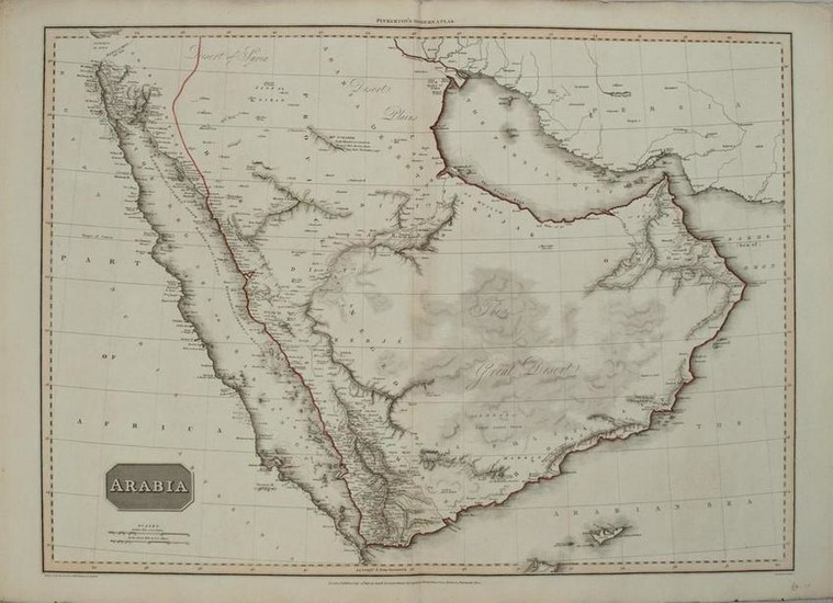 1813 Pinkerton Map of the Arabian Peninsula and the Red