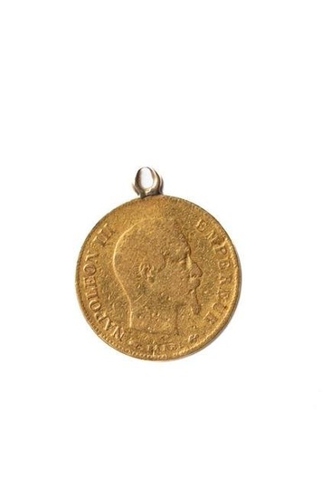 1858 FRANCE 10 FRANCS GOLD COIN PENDANT