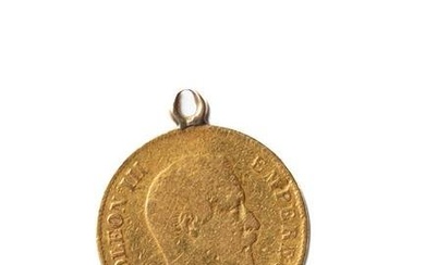 1858 FRANCE 10 FRANCS GOLD COIN PENDANT