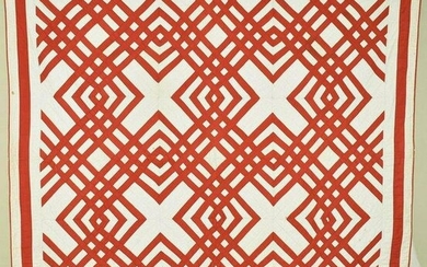 1880's Red & White Carpenter's Square Quilt
