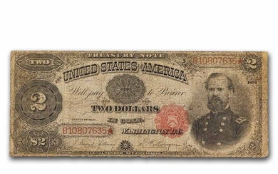 1891 $2 Treasury Note General James