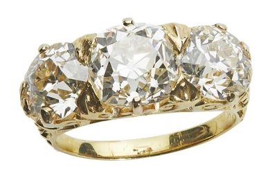 18CT GOLD AND DIAMOND RING, CIRCA 1900