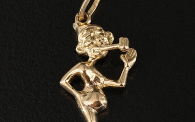 18K Figure with Pipe Pendant