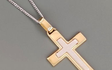 18K White Gold Necklace with Cross Pendant