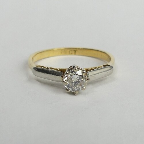 18ct gold single stone diamond ring (approx .25ct), 2.1 gram...