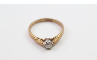 18ct gold vintage round brilliant diamond solitaire ring (3g...