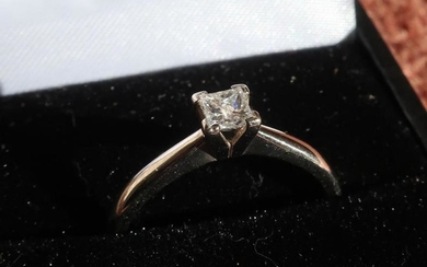 18ct white gold diamond solitaire ring with square cut...