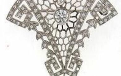 18k White Gold and Diamond Pendant & Pin / Brooch with