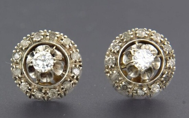 18k goud en Z2 zilver Gold, Silver - Earrings - 0.60 ct Diamond