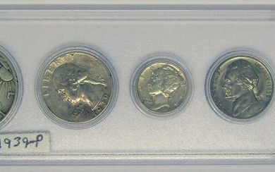 1939-P U.S. YEAR SET - 5 COINS - LINCOLN CENT