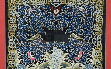 19TH Century Qing Embroidered Silk Rank Badge