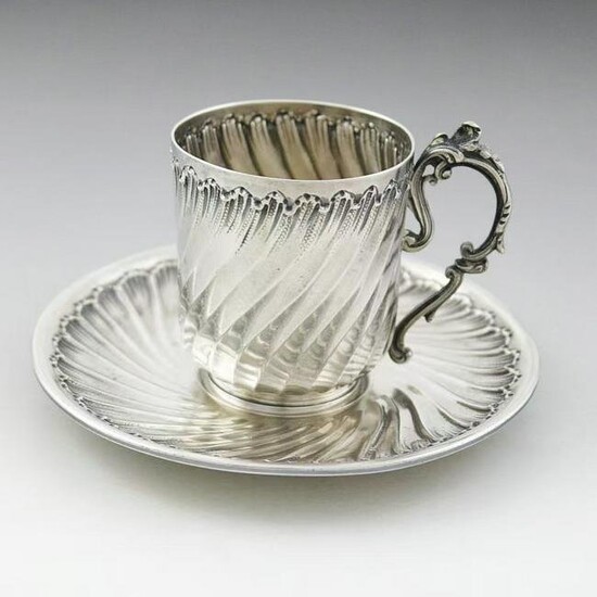 19st century French sterling silver coffee cup
