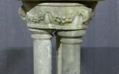 19th C Sundial Marble and Limstone Pedestal