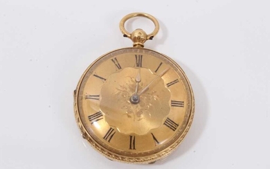 19th century Swiss 18ct gold cased fob watch