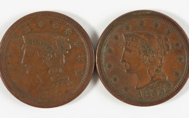 2 Large Cents Incl 1855