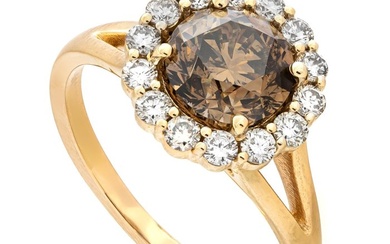 2.46 tcw Diamond Ring - 14 kt. Yellow gold - Ring - 2.02 ct Diamond - 0.44 ct Diamonds - No Reserve Price