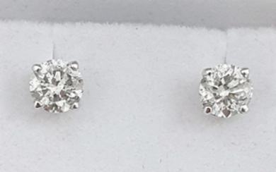 14 kt. White gold - Earrings - 1.47 ct Diamond