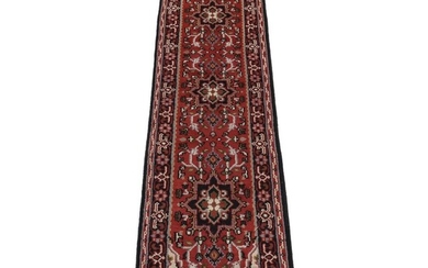 2'7 x 10'3 Hand-Knotted Indo-Persian Heriz Carpet Runner