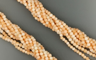 18 kt. Yellow gold - Necklace Pink coral