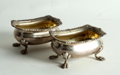 A pair of 18th Century style silver salts, with