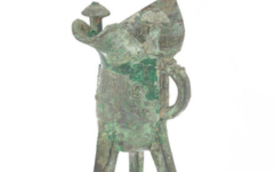 An archaic bronze ritual wine vessel, Jue