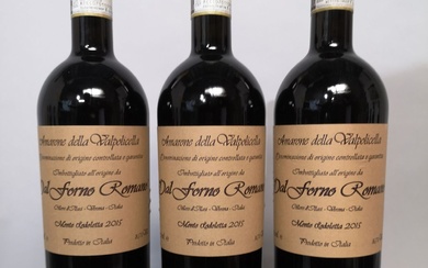 3 bouteilles AMARONE della Valpolicella DAL FORNO ROMANO - Vigneto Monte Lodoletta, Italy 2015.