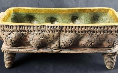 Brutalist Brown Ceramic Art Pottery Vessel