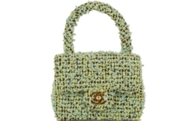 Chanel Green Micro Tweed Kelly Bag, c. 1991-94,...