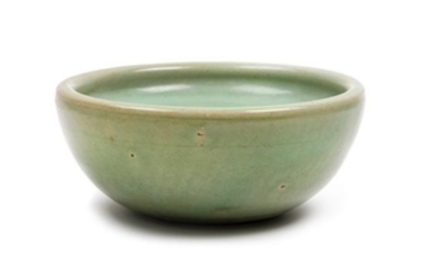 * A Chinese Longquan Celadon Glazed Porcelain Warming Bowl
