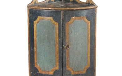 A Continental painted pine corner cabinet, late 18th century