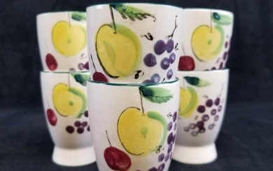 6 Del Coronado Nasco Japan Hand Painted Fruit Porcelain