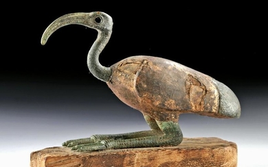 Egyptian Bronze / Gesso Wood Sacred Ibis - XRF Tested