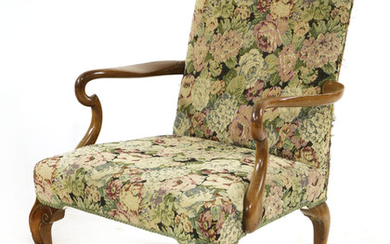 A George II-style mahogany elbow chair
