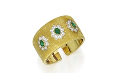 Gold, Emerald and Diamond Cuff-Bracelet, Buccellati