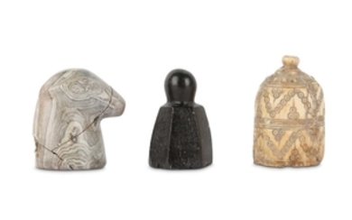 A GROUP OF THREE MISCELLANEOUS CHESS GAMING PIECES...