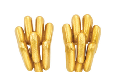 Pair of High Karat Gold Earclips, Zolotas