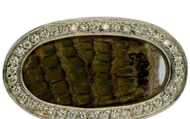 Homero Snake Skin Diamond Ring 18K White Gold