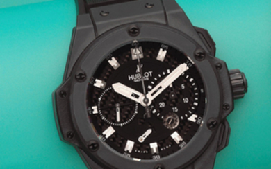 Hublot. A black PVD coated stainless steel automatic chronograph wristwatch with power reserve